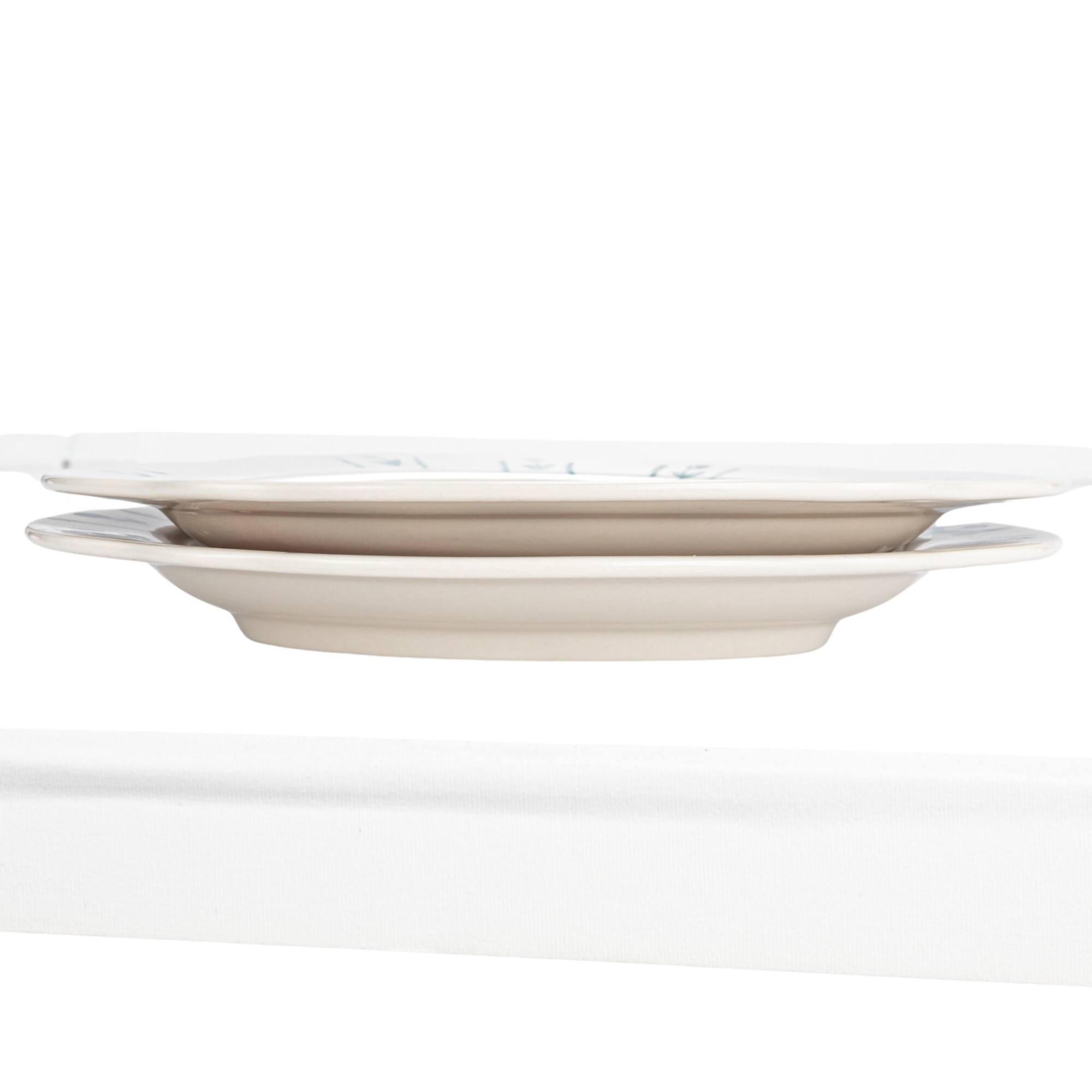 Hello Honey® 8" Flower Styles Stoneware Platter Set